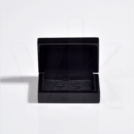 Ahşap Kol Düğmesi Kutusu 9x6 cm Cilalı Siyah