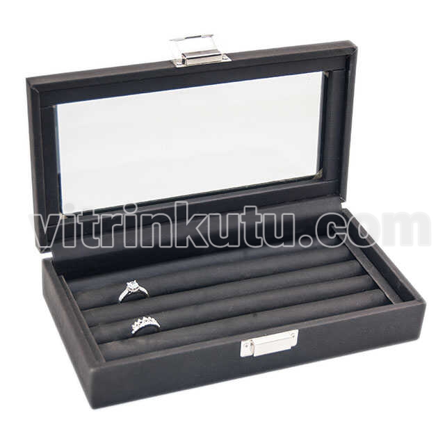 Camlı Rulo Tabla Yüzük Kutusu  24*12