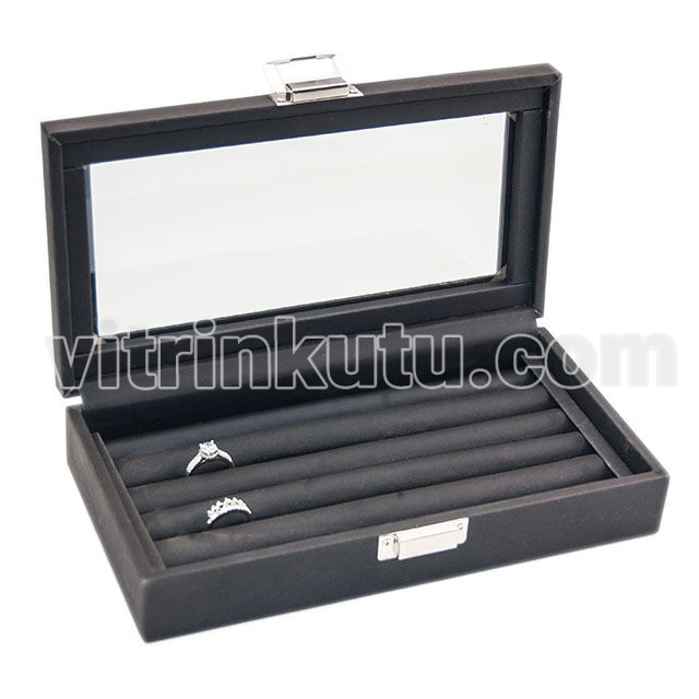 Camlı Rulo Tabla Yüzük Kutusu 24x12