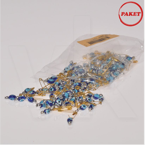 VitrinKutu - Çengel İğneli Nazarboncuklu 100'lü Paket