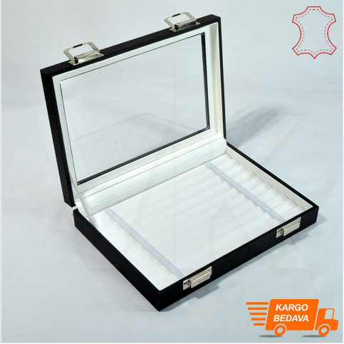 VitrinKutu - Çoklu Bileklik Takı Kutusu 24x17 cm Cam Kapaklı