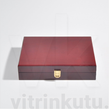 Çoklu Kol Düğmesi Kutusu 30x24 cm Ahşap Cilalı