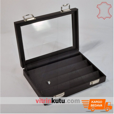  - Çoklu Küpe Kutusu 34x24 cm Cam Kapaklı 60 Çift