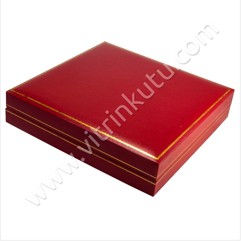Çoklu Yüzük Kutusu 25 Bölmeli 19x19.5 cm Kırmızı Kartier - Thumbnail