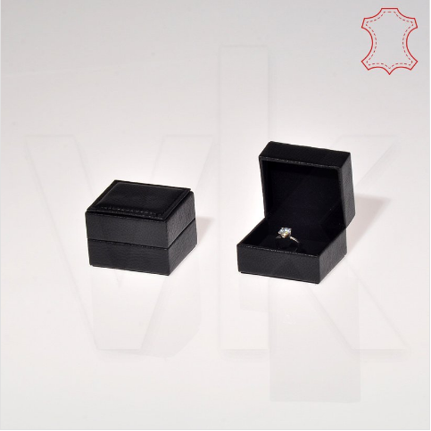 Deri Yüzük Kutusu 7x5,5 cm Dikişli Kapak