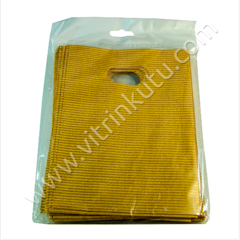 VitrinKutu - El Geçme Poşet 20x30 cm Lüks Naylon 50'li Paket Gold