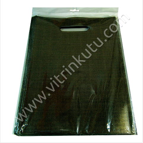 VitrinKutu - El Geçme Poşet 20x30 cm Lüks Naylon 50'li Paket Siyah