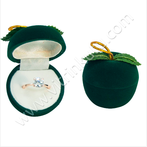 Elma Yüzük Kutusu 4x4 cm Yeşil 6 Adet