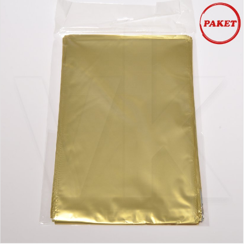 Hediyelik Poşet 50'li Paket Lüks Metalize Gold