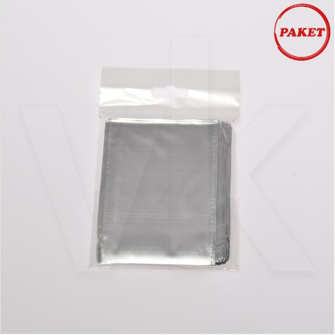 VitrinKutu - Hediyelik Poşet 50'li Paket Lüks Metalize Gümüş