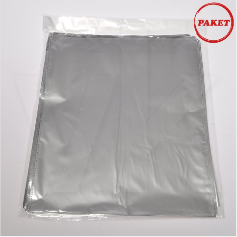 Hediyelik Poşet 50'li Paket Lüks Metalize Gümüş - Thumbnail
