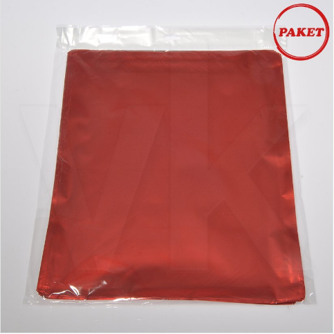 Hediyelik Poşet 50'li Paket Lüks Metalize Kırmızı