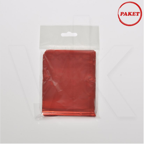 VitrinKutu - Hediyelik Poşet 50'li Paket Lüks Metalize Kırmızı