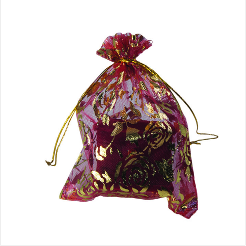 VitrinKutu - Hediyelik Tül Kese 12x14 cm Bordo 100'lü Paket