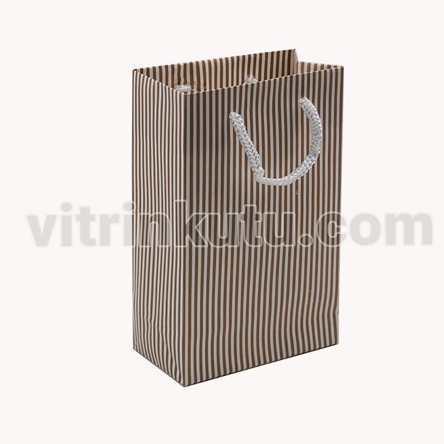 Karton Çanta 12x17 cm Çizgili Model 2 (12'li Paket)