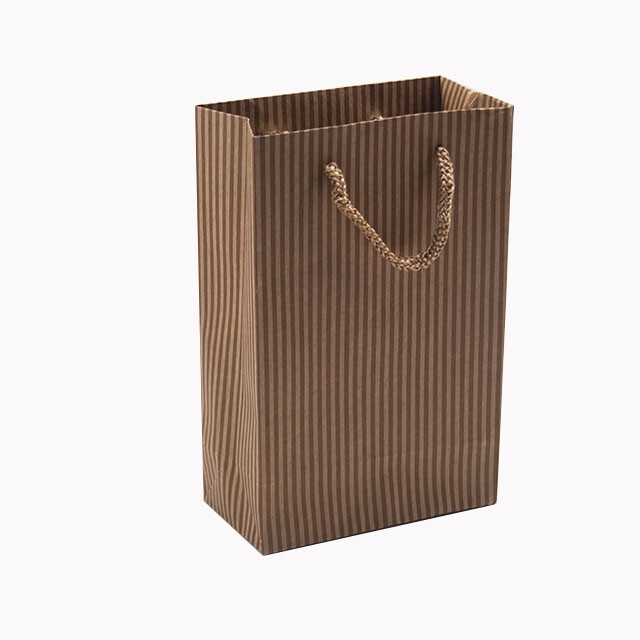 VitrinKutu - Karton Çanta 12x17 cm Çizgili Model 3 (12'li Paket)