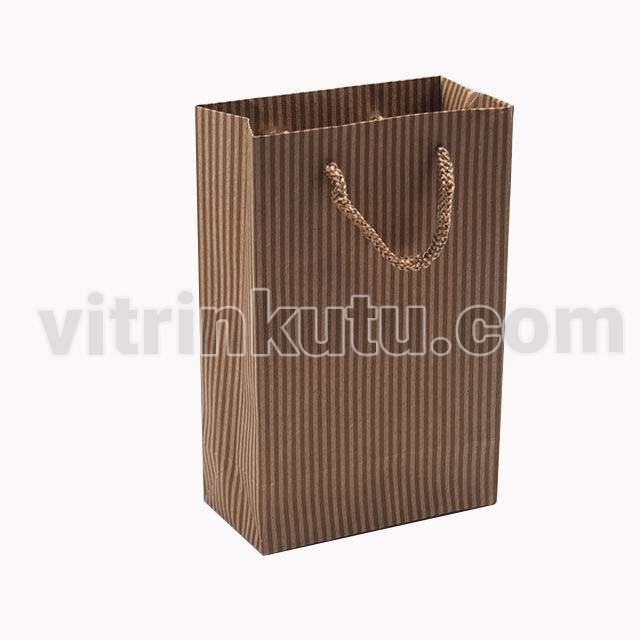 Karton Çanta 12x17 cm Çizgili Model 3 (12'li Paket)