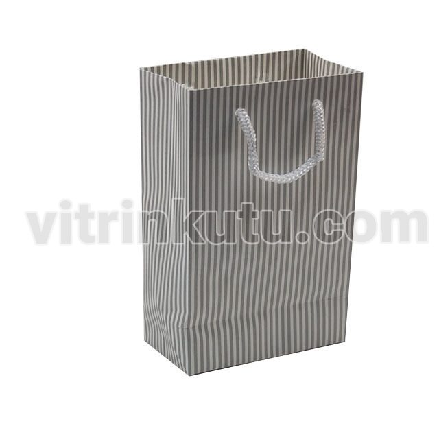 Karton Çanta 12x17 cm Çizgili Model 4 (12'li Paket)