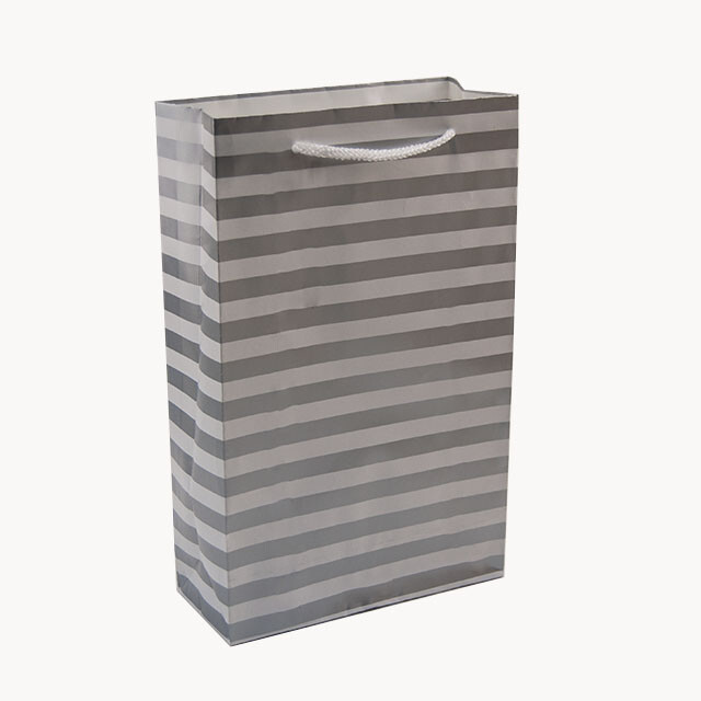VitrinKutu - Karton Çanta 17x27 cm Çizgili Model 1 (12'li Paket)