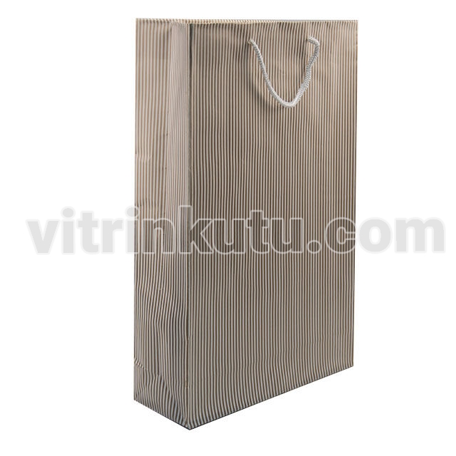 Karton Çanta 24x38 cm Çizgili Model 2 (12'li Paket)