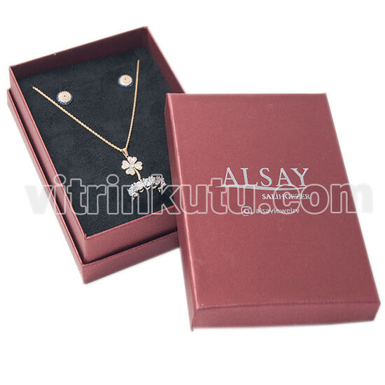 Karton Lüx Parlak Kolye-Set Kutusu 50'li Paket