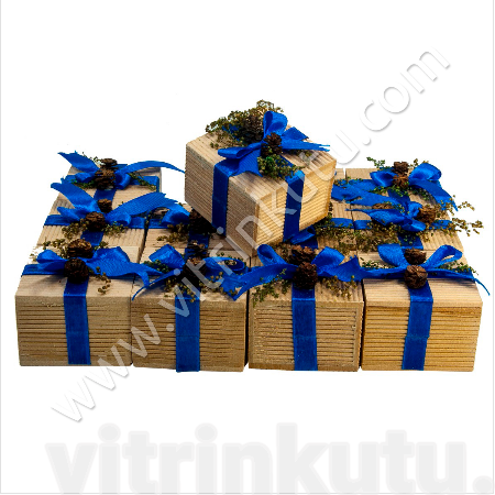 Kibrit Yüzük Kutusu 5x5 cm Kuşaklı Ağaç 12li Paket