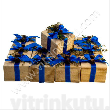 Kibrit Yüzük Kutusu 5x5 cm Kuşaklı Ağaç 12'li Paket