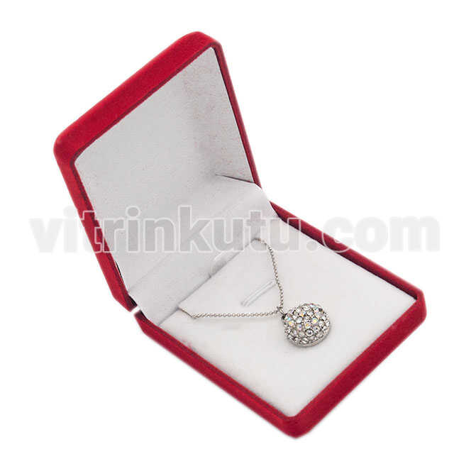 Kolye Takı Kutusu Kadife Flok (6 Lı Paket )