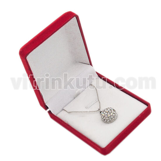 Kolye Takı Kutusu Kadife Flok (6'lı Paket)