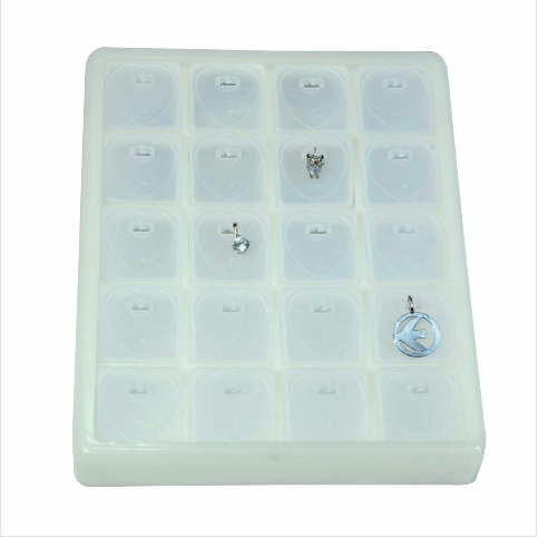 VitrinKutu - Kolye Ucu Tablası 13x17 cm Plastik Beyaz