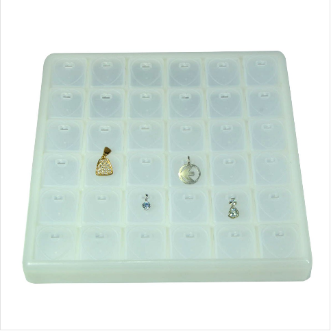 VitrinKutu - Kolye Ucu Tablası 25x25 cm Plastik Beyaz