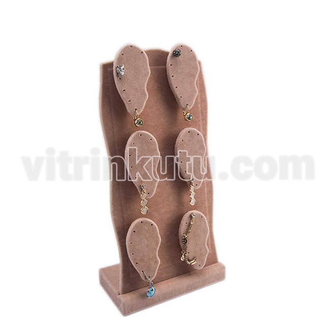 Mıknatıslı Kulak Desenli Süet Küpe Standı 6