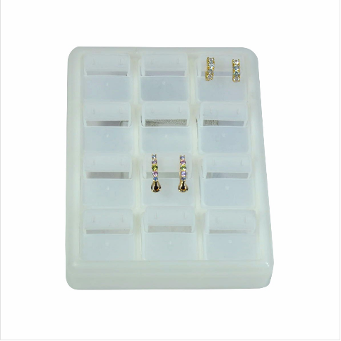 VitrinKutu - Küpe Tablası 13x17 cm Beyaz Plastik