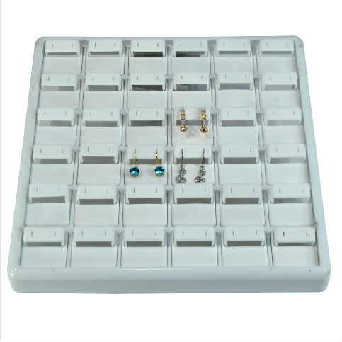 VitrinKutu - Küpe Tablası 25x25 cm Beyaz Plastik