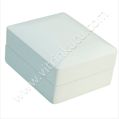 Küpe Takı Kutusu 4,5x7,5 cm Ahşap Beyaz - Thumbnail