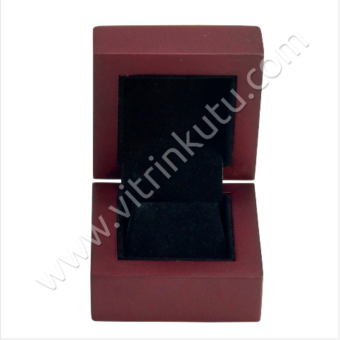  - Küpe Takı Kutusu 6x6 cm Ahşap Cilalı