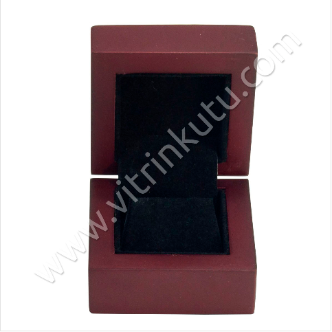 VitrinKutu - Küpe Takı Kutusu 6x6 cm Ahşap Cilalı