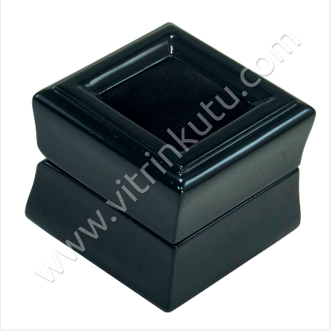 Küpe Takı Kutusu 6x6 cm Ahşap Üzeri Kadife