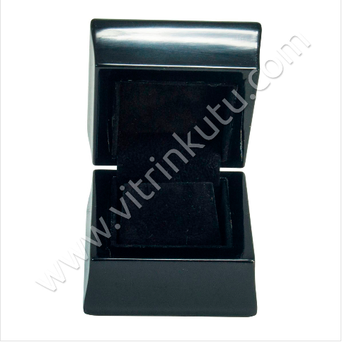 VitrinKutu - Küpe Takı Kutusu 6x6 cm Ahşap Üzeri Kadife