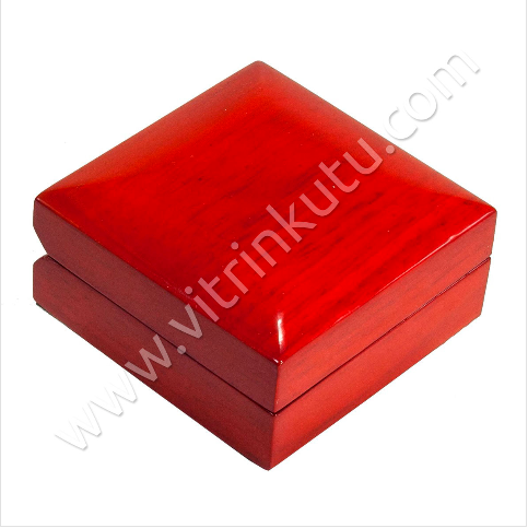 Küpe Takı Kutusu 7.5x7.5 cm Ahşap Cilalı