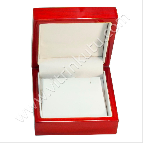  - Küpe Takı Kutusu 7.5x7.5 cm Ahşap Cilalı