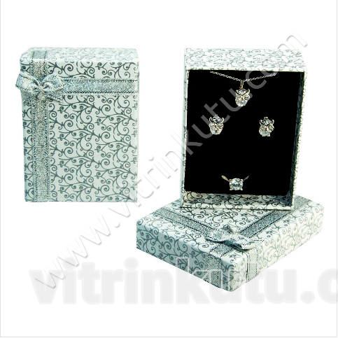 Kurdeleli Üçlü Takım Set Kutusu 6x8 cm 12'li Paket