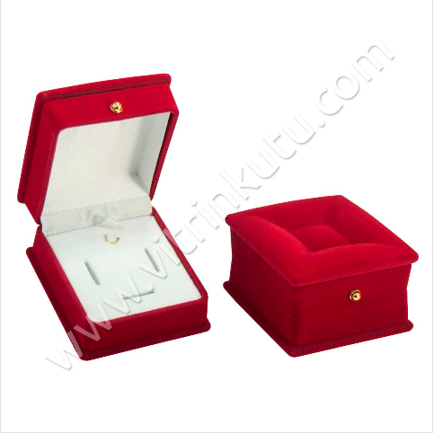 VitrinKutu - Lahit Üçlü Takım Set Kutusu 5x7 cm Kadife Flok