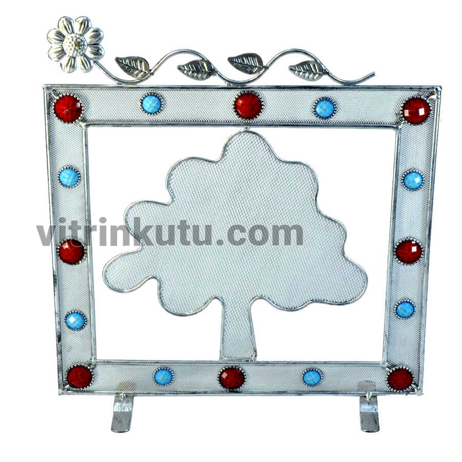 Metal Küpelik Ağaç Figürlü Taşlı