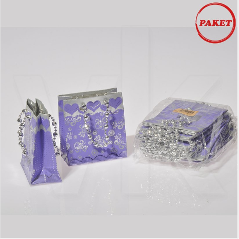  - Karton Çanta 11x10 cm Hediyelik 12′li Paket Lila