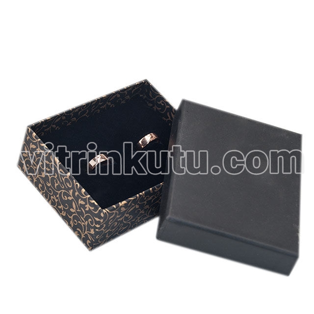 Sarmaşık Gold Desenli Çift Alyans Kutusu 6x9