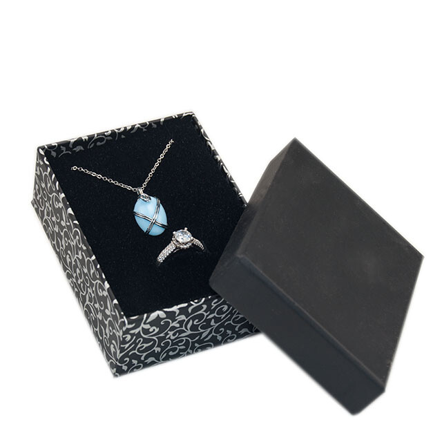 VitrinKutu - Sarmaşık Gümüş Desenli 3'lü Set Kutusu 7,5x9,5