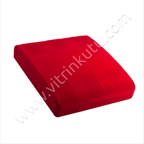 VitrinKutu - Set Takı Kutusu 18x21 cm Flok Kırmızı