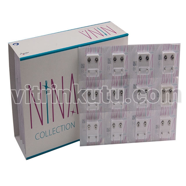 Steril Kulak Delme Küpesi 12 Çift Nina Beyaza Beyaz Top Mini - 2