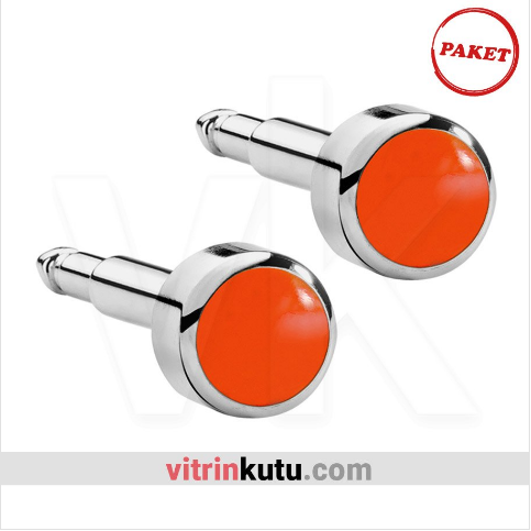 VitrinKutu - Steril Kulak Delme Küpesi 12 Çift Nina Çelik İnci Kırmızı